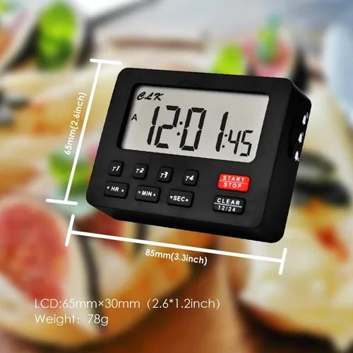 Vista 6 de Jayron Temporizador digital de escritorio de cuenta regresiva para cocina, cronómetro, conteo, agujero magnético para colgar, alarma fuerte