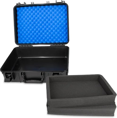 Vista 5 de CASEMATIX Funda rígida para laptop de 15.6 pulgadas – Funda de transporte de viaje resistente a prueba de golpes con protección de espuma