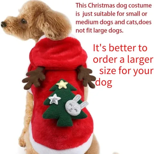 Vista 2 de Disfraz de Navidad para mascotas, ropa para perros y gatos pequeños y medianos