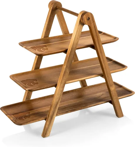 Vista 16 de PICNIC TIME NCAA - Bandeja de servir de 3 niveles, tablas de embutidos, platos de madera para servir (madera de acacia)