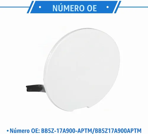 Vista 6 de Tapa de gancho para remolque de automóvil compatible con Ford Explorer 2011-2015, parachoques delantero blanco de plástico duradero