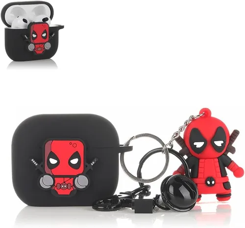 Vista 5 de Funda para AirPods de tercera generación con mosquetón de cordón para muñeca, bonita funda protectora de silicona a prueba de golpes con múltiples