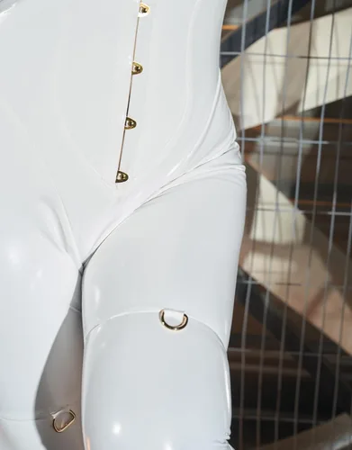 Vista 7 de miccostumes x Chowbie Sisters - Disfraz de monja para mujer, overol blanco con cuello y diadema y collar