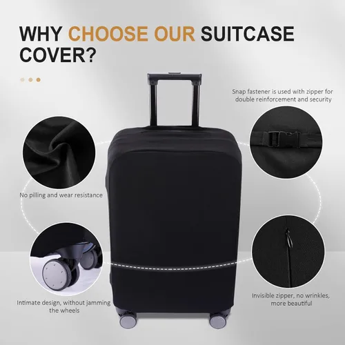 Vista 6 de RainVillage Funda para equipaje de viaje, protector de maleta, Negro
