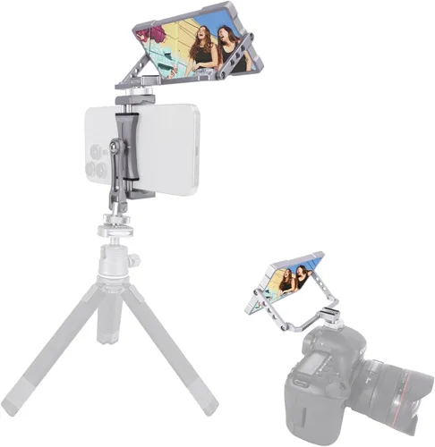 Vista 12 de NICEYRIG Pro Selfie Mirror Mount Vlog Vlogging para iPhone y Android Teléfono Celular 6.7'' 6.5'' 6.1'', Espejo de pantalla abatible de 360°