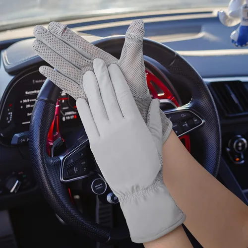 Vista 5 de Guantes de protección solar para mujer, M, Gris