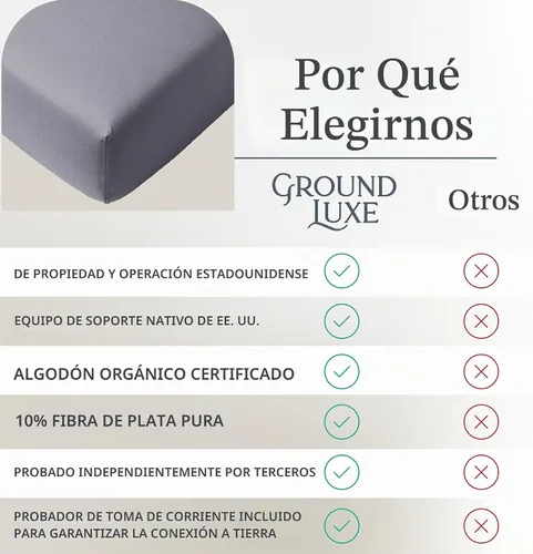 Vista 9 de Sábana ajustable GroundLuxe de fibra de plata 10% orgánica Beige