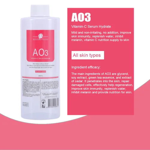 Vista 2 de YMEYFAN Solución hidratante facial AO3 para máquina facial profesional, AS1 SA2 AO3 Aqua Peeling Solution Sueros hidratados para limpieza facial
