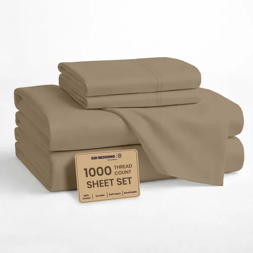 Vista 20 de SGI bedding Sábanas 100% algodón egipcio, tamaño individual, sábanas de hotel de lujo de 1000 hilos, bolsillo profundo de 18 pulgadas, suave