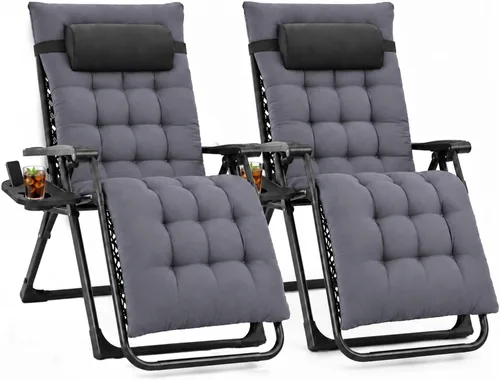 Vista 10 de NEWBULIG Silla de gravedad cero, reclinable plegable para patio con Oscuro
