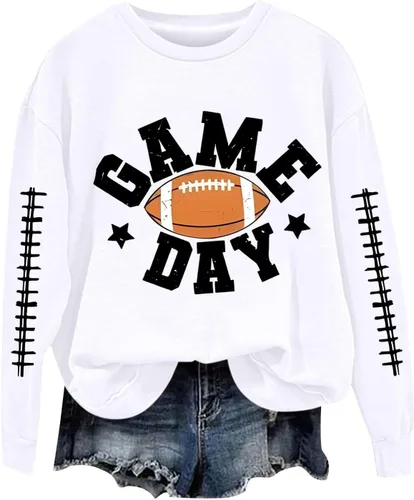 Vista 29 de Women's Oversized Sweatshirt, Long Sleeve Sweatshirts Crewneck Printed Pullover Tops, S-3XL