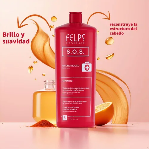 Vista 2 de Felps SOS Champú Reparador - 1000ml/33.8oz