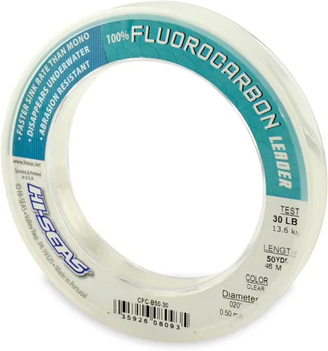Vista 22 de HI-SEAS Líder de línea de pesca 100% fluorocarbono, líder invisible transparente, indetectable para peces, hundimiento rápido, 6 libras a 400 libras