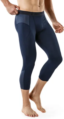 Vista 6 de TSLA Pantalones de compresión 34 para hombre, mallas de entrenamiento para correr, leggings atléticos capri de secado fresco, capa base de yoga
