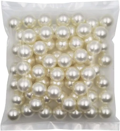 Vista 22 de INSPIRELLE 2600 perlas de imitación de ABS negras sin perforar para rellenos de jarrón, cuentas de maquillaje sin agujero de 0.236 pulgadas