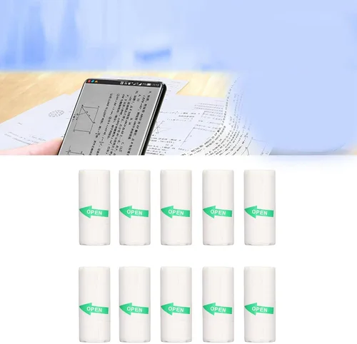 Vista 8 de Papel de impresora térmica, 10 rollos de papel de impresión autoadhesivo, mini papel de impresión de 2.244 x 0.984 in, papel de impresión térmico