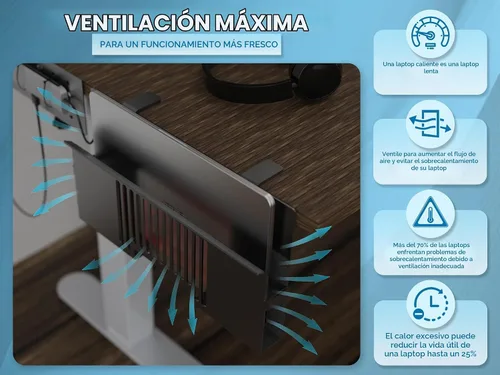 Vista 4 de Soporte vertical para portátil de montaje lateral para almacenamiento de escritorio, se adapta a