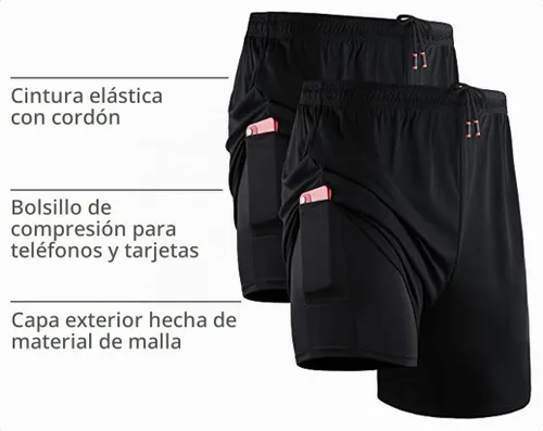 Vista 4 de NELEUS Men's 2 in 1 Running Shorts with Liner,Dry Fit Workout Shorts with Pockets