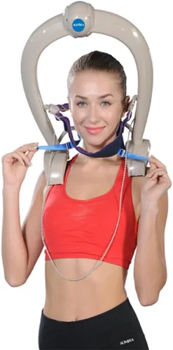 Vista 4 de Aurora Health & Beauty Dispositivo de tracción cervical de movimiento libre para alivio de hombros y cuello, hombros y columna vertebral, 4 libras