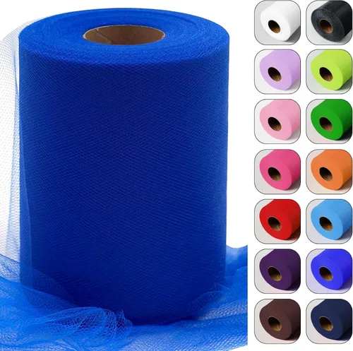 Vista 56 de Rollos de tela de tul verde ácido de 6 pulgadas por 100 yardas (300 pies) Cinta de tul para tutú, falda, envoltorio de regalo, decoración de boda