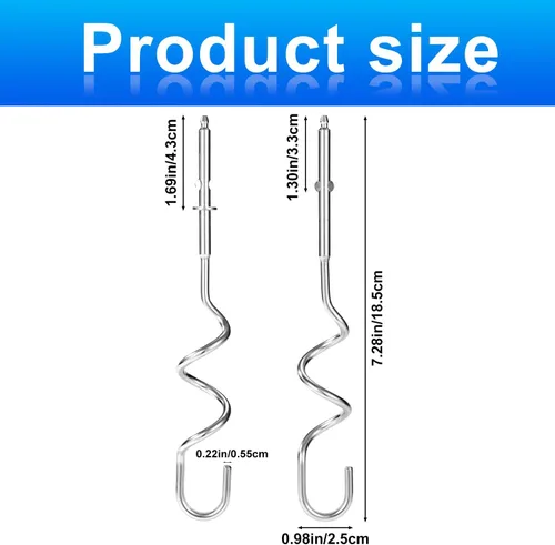 Vista 2 de 2 accesorios para batidora de mano, compatibles con batidoras de mano universales de acero inoxidable, repuesto para utensilios de cocina y hornear