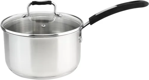 Vista 9 de Millvado Olla grande de acero inoxidable de 11 cuartos de galón, olla de cocción grande, tapa de vidrio transparente y marcas de medición, orificio