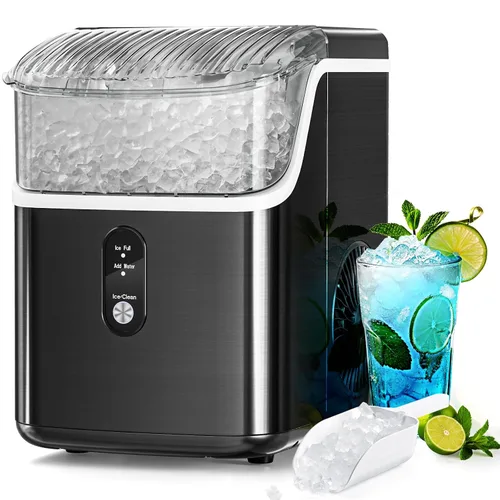 Vista 10 de Antarctic Star Nugget Ice Maker - Máquina de hielo masticable con limpieza automática, fabricación rápida de hielo de 34 libras/24 horas, operación