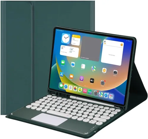 Vista 13 de Funda para teclado con panel táctil para Galaxy Tab S6 Lite de 10.4 pulgadas (2024/2022/2020) con soporte para bolígrafo S, teclas redondas