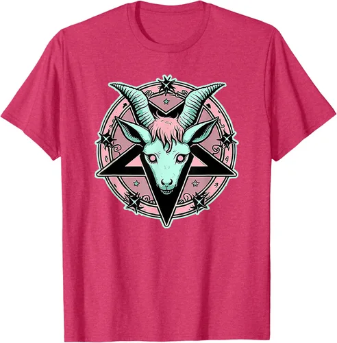 Vista 21 de Camiseta Kawaii Paste Creepy Goat Pentacle, Negro