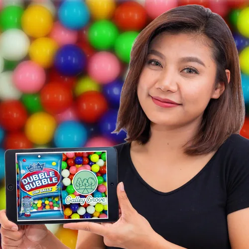 Vista 9 de Recargas de máquina de chicles mini Dubble Bubble 4.4 oz bolsa (paquete de 2), chicle de sabor a fruta surtido de 1/2 pulgada 13mm, paquete