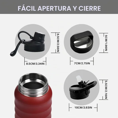 Vista 5 de Botella de agua deportiva aislada con tapa con pajilla, a prueba de polvo, 3 tapas, 24/32/40/64 onzas, apta para lavavajillas y sin BPA, botella