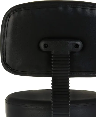 Vista 3 de Amazon Basics Taburete de bar de spa ajustable multiusos con reposapiés resistente, cojín de soporte para la espalda, giratorio de 360° y ruedas