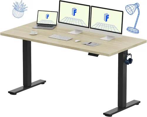 Vista 30 de FLEXISPOT EN1 - Escritorio de pie de una pieza, 40"x24" de escritorio sin costuras, eléctrico, altura ajustable para oficina en casa, salas de Negro