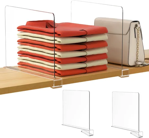 Vista 44 de HBlife 6 separadores de estantes negros, organizador vertical de bolso para armario, perfecto para suéteres, camisas, bolsos en el dormitorio