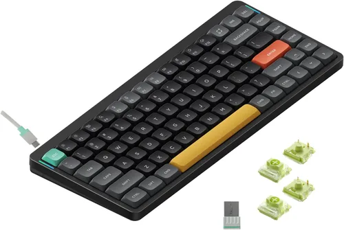 Vista 22 de NuPhy Air75 V2 Teclado mecánico portátil de 75% de bajo perfil, teclado inalámbrico, compatible con Bluetooth/2.4G/USB-C, teclados RGB Bluetooth