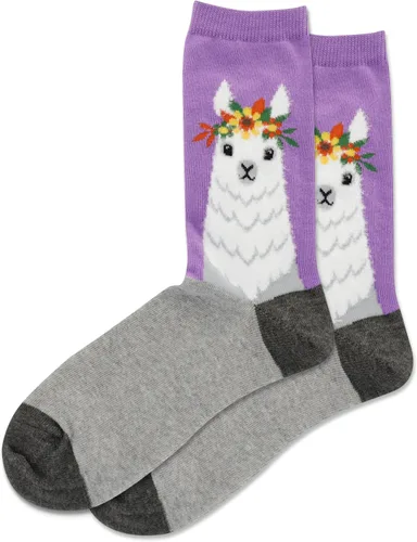 Vista 24 de Hot Sox Calcetines de mujer con patrón geométrico de novedad Heather cáñamo