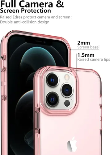 Vista 3 de ArtsEvo Diseño transparente a prueba de golpes para iPhone 14 Pro, protección certificada contra caídas de 6.6 pies, bordes elevados que protegen