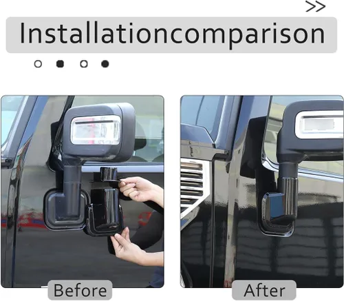 Vista 2 de PIUGILH Compatible con Hummer H2 2003-2002 ABS cubierta de espejo retrovisor lateral de puerta delantera trasera embellecedor base embellecedor