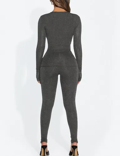 Vista 5 de Kaximil Ropa interior térmica para mujer, con forro polar, capa base, conjuntos largos