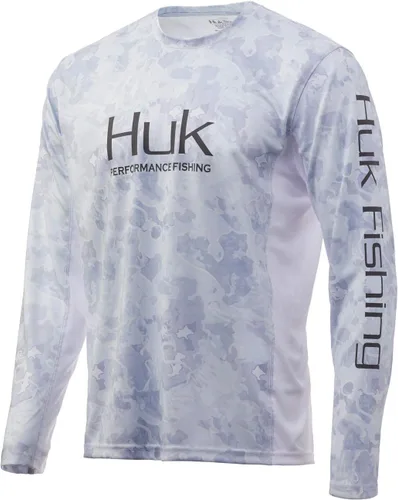 Vista 11 de HUK Camisa de manga larga Icon X para hombre, camisa de pesca de alto rendimiento Azul celeste
