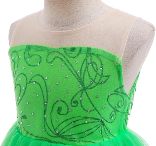 Vista 4 de Lito Angels Disfraz de hada verde de Halloween con alas y accesorios para bebés, niños pequeños y niñas