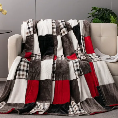 Vista 12 de Tache Farmhouse - Manta de felpa decorativa de doble cara para cama.