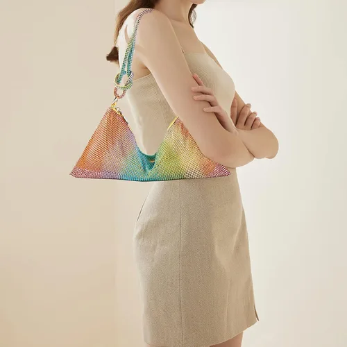 Vista 8 de rosyclo Bolso brillante con diamantes de imitación para mujer, bolsos de noche para boda, graduación, fiesta, club, bolsos