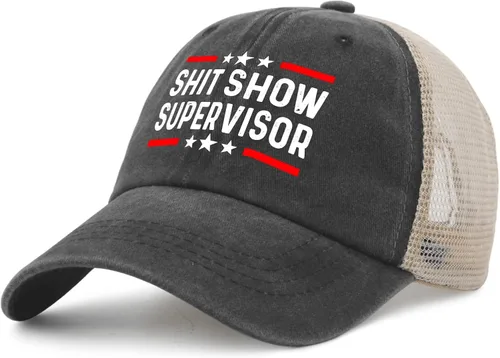 Vista 2 de VUWKNQ Shit Show Hat Shit Show Supervisor Hat Trucker Hat Women Funny Mesh Cap for Summer