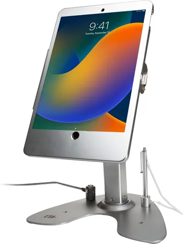 Vista 14 de Soporte de quiosco dual: soporte de aluminio CTA con caja de bloqueo y cable. Base giratoria de 360 grados. Carcasa diseñada para iPad mini