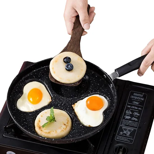Vista 7 de Sartenes antiadherentes romántica círculo círculo huevo sartén multifunción tortilla sartén desayuno sartén anti-quemaduras fácil de colgar completo