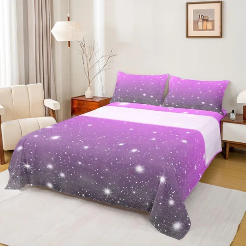 Vista 40 de Juego de sábana bajera ajustable de teñido anudado para niñas, juego de ropa de cama con diseño de arco iris degradado de arcoíris, lindo juego