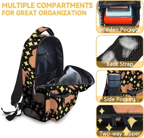 Vista 6 de Mochila para niñas, mochilas escolares para niños y niños, bonita bolsa de libros de animales de 17 pulgadas, bolsas para niñas para escuela