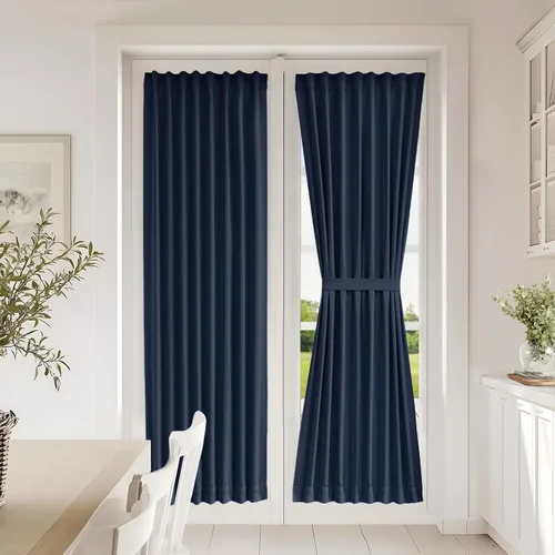Vista 150 de Vatge Cortinas laterales autoadhesivas para puertas de cristal, sin taladro, extraíble, panel de filtrado de luz, 1 panel, 12 pulgadas de ancho x 60