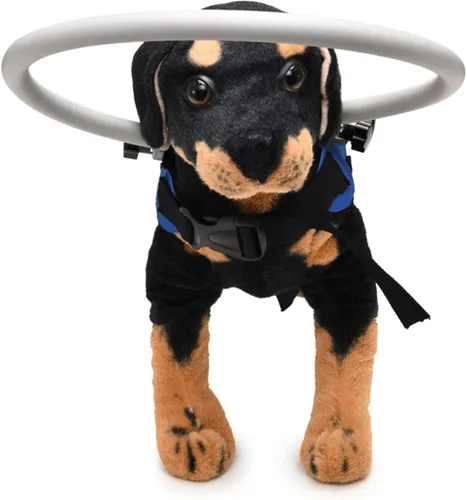 Vista 2 de GabeFish Arnés de anillo para perro ciego, anillo ciego ligero para mascotas, protector de golpes para perros ciegos, azul, pequeño